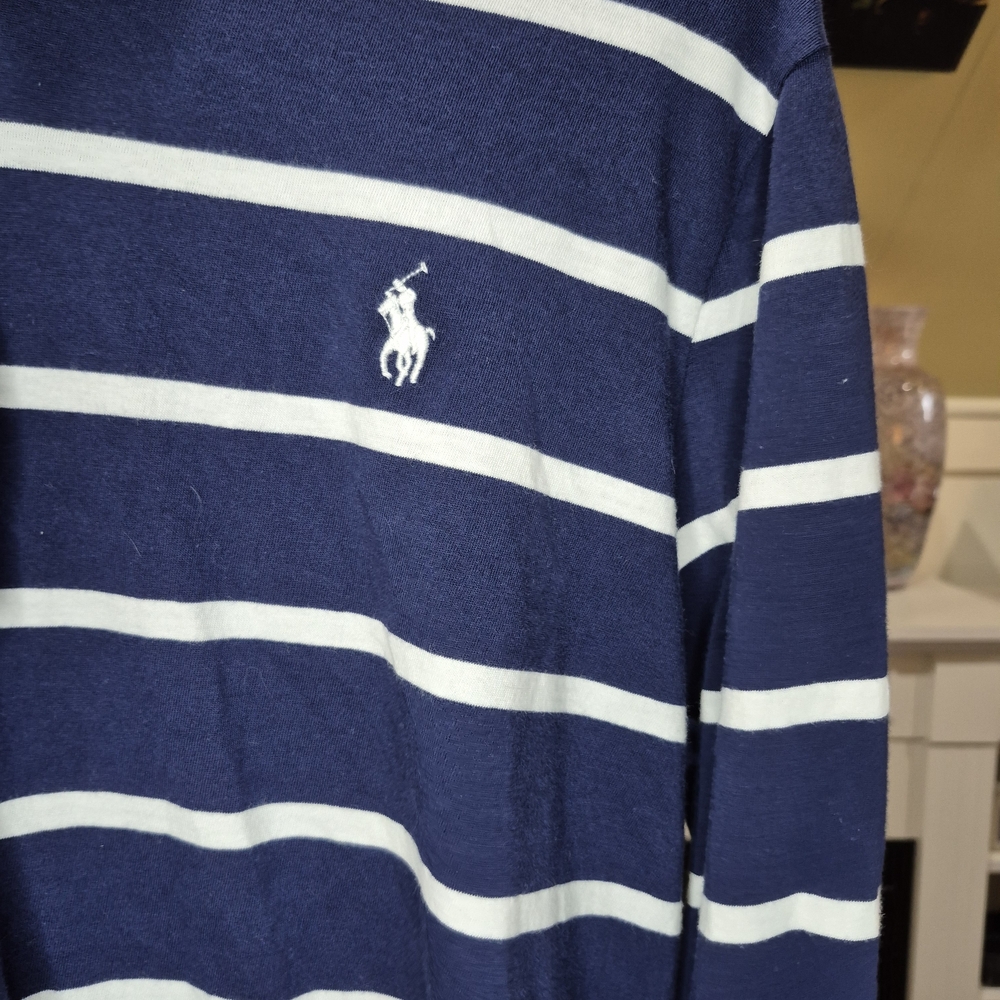 Polo by Ralph Lauren Men's Blue Striped Hooded Shirt 1690/984 - Picture 2 of 5